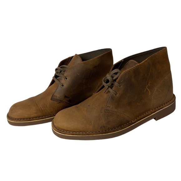 Clarks Mens Brown Leather Chukka Lace Up Boots Sz 9 M main image 4